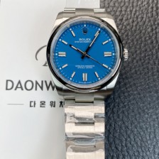 [로렉스] 남성용 오이스터 퍼페추얼 m126000 오토매틱 칼리버 3230타입 36미리 메탈시계 미디엄 블루 다이얼 rol5617