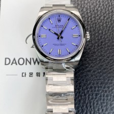 [로렉스] 남성용 오이스터 퍼페추얼 m126000 오토매틱 칼리버 3230타입 36미리 메탈시계 라벤더 다이얼 rol5618