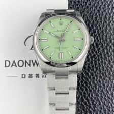 [로렉스] 남성용 904스틸 오이스터 퍼페추얼 m134300 오토매틱 칼리버 3230타입 41mm 메탈시계 피스타치오 다이얼 rol5622