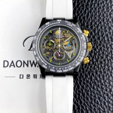 [로렉스]남성용 하이엔드 데이토나 카본 베젤 40mm 크로노그래프 오토매틱 Cal.4130 무브먼트 스켈레톤 다이얼 rol5664