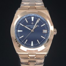 [바쉐런 콘스탄틴] 남성용 오버시즈 4500V/210R-B705 18k 로즈골드 오토매틱 무브먼트 41mm 블루 다이얼 vac1160