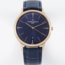 [바쉐론콘스탄틴] 남성용 패트리모니 85180/000R-B515 셀프 와인딩 드레스 워치!! 18K 로즈골드 케이스 블루 다이얼 오토매틱 무브먼트 vac1162