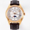 [바쉐론콘스탄틴] 남성용 피프티식스 4000E/000R-B438 컴플리트 캘린더 문페이즈 18k 로즈골드 오토매틱 2460 QCL/1 무브먼트 실버 다이얼 vac1171