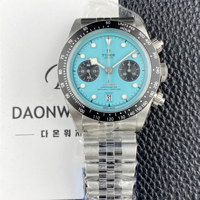 [튜더] 남성용 헤리티지 블랙베이 M79360N 크로노그래프 팬더 41mm 오토매틱 7750무브먼트 플라밍고 블루 다이얼 tud5139