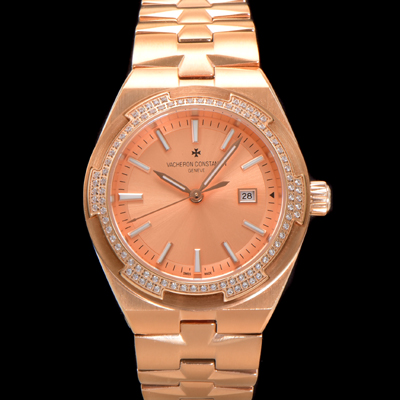 [바쉐런 콘스탄틴] 여성용 오버시즈 4605V200R-B968 18K 로즈골드 오토매틱 무브먼트 35mm 샴페인 다이얼 vac1145