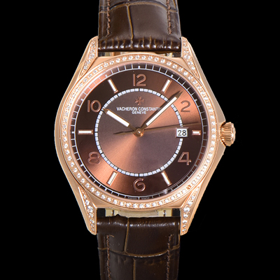 [바쉐론 콘스탄틴] 남성용 피프티식스 Ref.4600E 오토매틱 1326 타입 18K 로즈골드 40mm 보석/큐빅 가죽줄 브라운 다이얼 vac1151