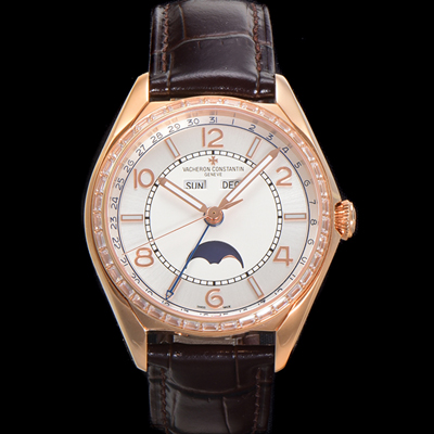 [바쉐론 콘스탄틴] 남성용 피프티식스 컴플리트 캘린더 Ref.4600E 18k 로즈골드 40mm 오토매틱 2460 QCL/1 타입 실버 다이얼 vac1154