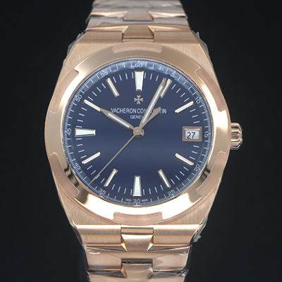 [바쉐런 콘스탄틴] 남성용 오버시즈 4500V/210R-B705 18k 로즈골드 오토매틱 무브먼트 41mm 블루 다이얼 vac1160