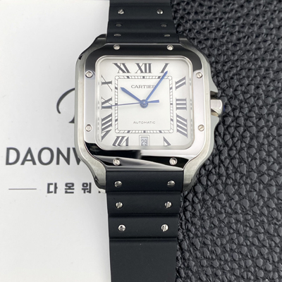 [까르띠에] 남성용 산토스 드 까르띠에 워치 WSSA0018 라지 39.8mm 오토매틱 9015 무브먼트 화이트 다이얼 car69396