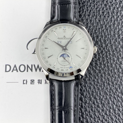 [예거르쿨트르]남성용 마스터 캘린더 문페이즈 39mm 오토매틱 cal.866타입 그레이 다이얼 jag0434