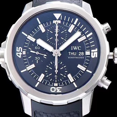 아이더블유씨 남성용 아쿠아타이머 크로노그래프 V6F 1:1 베스트 에디션 블랙 다이얼 IWC0200 실사 이미지