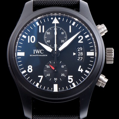 아이더블유씨 남성용 에디션 탑건 IW388007 세라믹 V6F 블랙 다이얼 오토매틱 무브먼트 IWC0203 실사 이미지