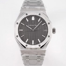 오데마피게 로얄오크 하이엔드 15500ST.OO.1220ST.02 최신형 Cal.4302 셀프와인딩 무브먼트 41MM 그랜드 파피스리 패턴 그레이 다이얼 AUD78408 실사 이미지