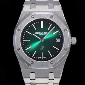 오데마피게 남성용 로얄오크 점보 엑트라-씬 오토매틱 Cal.2121 타입 39mm 메탈줄 그린다이얼 aud12679 실사 이미지