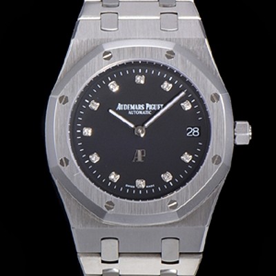 오데마피게 로얄오크 점보 엑트라-씬 오토매틱 Cal.2121 타입 39mm 남성용 메탈줄 블랙다이얼 aud41320 실사 이미지