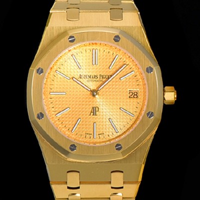 오데마피게 로얄오크 점보 엑트라-씬 오토매틱 Cal.2121 타입 39mm 남성용 18K옐루골드도금 골드다이얼 옐루다이얼 aud70815 실사 이미지