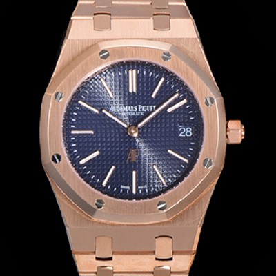 오데마피게 로얄오크 점보 엑트라-씬 오토매틱 Cal.2121 타입 39mm 남성용 18K핑크골드도금 블랙다이얼 aud73069 실사 이미지