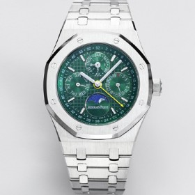 오데마피게 남성용 로얄오크 26574 퍼페츄얼 캘린더 문페이즈 41mm 그린 다이얼 신형 5134 오토매틱 무브먼트 aud4208 실사 이미지