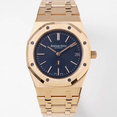 오데마피게 남성용 하이엔드 로얄오크 15202OR.OO.1240OR.01 엑스트라 씬 18K 로즈골드 39mm 오토매틱 Cal.2121타입 블루 다이얼 aud6570 실사 이미지