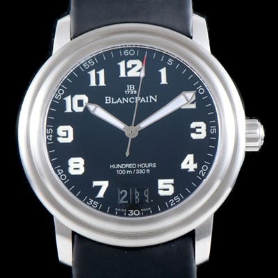 블랑팡 남성용 레만 2150-1130m-63 더블 윈도 빅데이트 40MM UP!! 블랙 밀리터리 다이얼 Cal.6950 오토매틱 무브먼트 BLA4201 실사 이미지