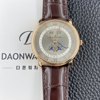 블랑팡 남성용 빌레레 퀀탬 컴플레트 40mm 문페이즈 18K 로즈골드 오토매틱 Cal.6654타입 그레이 다이얼 bla4217 실사 이미지