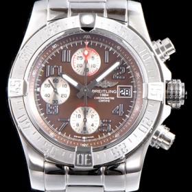 브라이틀링 남성용 슈퍼 어벤져II A1338111|F564|170A 크로노그래프 브라운 다이얼 브레이슬릿 오토매틱 무브먼트 BRE0251 실사 이미지