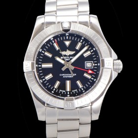 브라이틀링 남성용 어벤져 오토매틱 GMT 아시안 2836-2 타입 43mm 스틸 메탈시계 블랙다이얼 bre9912 실사 이미지
