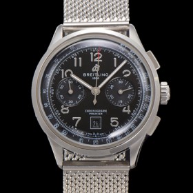 브라이틀링 남성용 프리미에르 AB0145221B1P1 크로노그래프 7750 타입 오토매틱 42mm 메쉬밴드 블랙 다이얼 bre6020 실사 이미지
