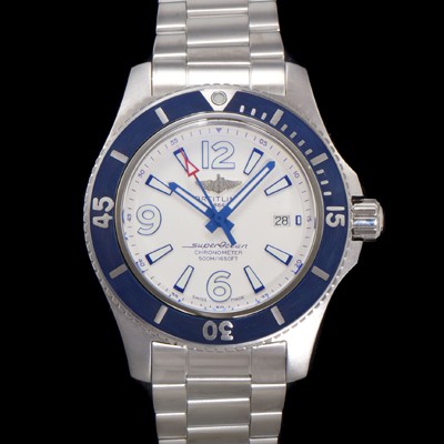 브라이틀링 남성용 슈퍼오션 A17366D81A1S1 오토매틱 2824타입 42mm 메탈줄 화이트 다이얼 bre6045 실사 이미지
