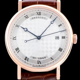 브레게 남성용 인기제품 클래식 5177BR/12/9V6 38mm 오토매틱 신제품!! 18K 로즈골드 실버 길로쉐 패턴 다이얼 오토매틱 무브먼트 BRG0410 실사 이미지