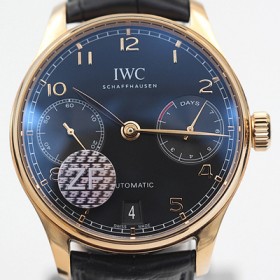 아이더블유씨 남성용 포루투기즈 오토매틱 7데이즈 스틸 로즈골드 블랙다이얼 IWC0401 실사 이미지