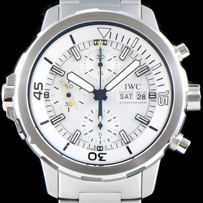 아이더블유씨 남성용 아쿠아타이머 IW376802 크로노그래프 화이트 다이얼 IWC0401 실사 이미지