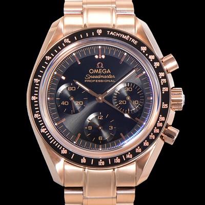 오메가 남성용 스피드마스터 문워치 프로페셔널 수동기계식 1861타입 42mm 18K 로즈골드 메탈줄 블랙다이얼 omg62429 실사 이미지