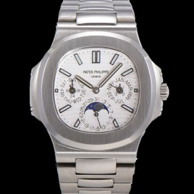 파텍필립 남성용 Ref.5740 노틸러스 문페이즈 오토매틱 Cal.240 Q타입 40mm 메탈줄 화이트다이얼 pat9951 실사 이미지