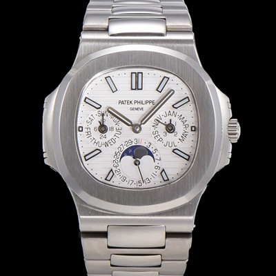파텍필립 남성용 Ref.5740 노틸러스 문페이즈 오토매틱 Cal.240 Q타입 40mm 메탈줄 화이트다이얼 pat9951 실사 이미지