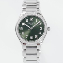 [파텍필립] 여성용 트웬티-포 티파니 7300/1200A-011 다이아몬드 36mm 오토매틱 Cal.324 타입 올리브 그린 다이얼 pat2231