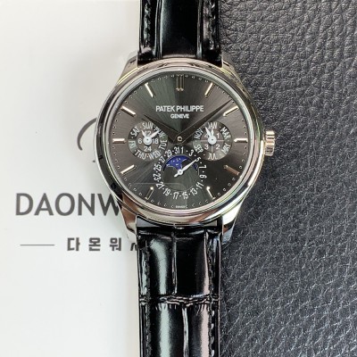 파텍필립 남성용 퍼페추얼 캘린더 5140 가죽줄 40mm 오토매틱 Cal.240 타입 그레이 다이얼 pat2238 실사 이미지