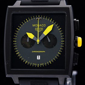 태그호이어 남성용 모나코 스위스 쿼츠 블랙 다이얼 44mm TAG4225 실사 이미지
