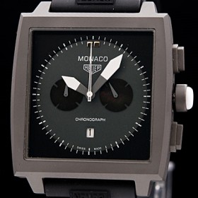 태그호이어 남성용 모나코 스위스 쿼츠 블랙 다이얼 44mm TAG4210 실사 이미지