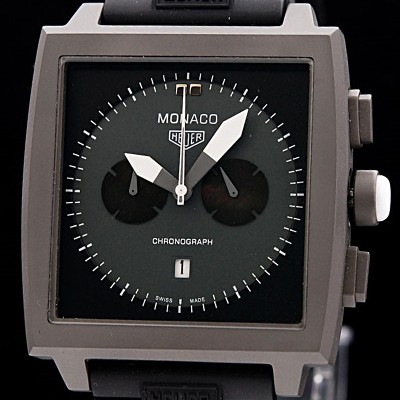 태그호이어 남성용 모나코 스위스 쿼츠 블랙 다이얼 44mm TAG4210 실사 이미지
