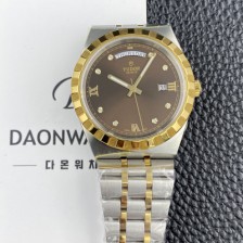 [튜더] 남성용 로얄 워치 오토매틱 스위스 ETA2836-2 타입 18K 옐루골드 41mm 메탈줄 브라운 다이얼 tud5135