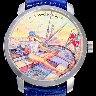 율리스 나르딘 남성용 클라시코 마나라 매뉴팩처 40MM 오토매틱 그림다이얼 ULY63284 실사 이미지