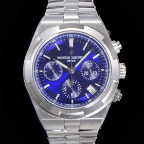 바쉐런콘스탄틴 남성용 오버시즈 크로노그래프 42mm 오토매틱 5500S 메탈줄 블루다이얼 vac1121 실사 이미지