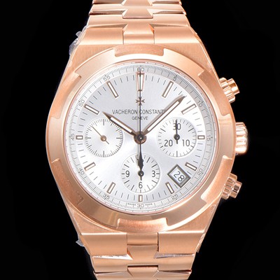 바쉐런콘스탄틴 남성용 오버시즈 42mm 오토매틱 5500S 18K 로즈골드 메탈줄 화이트다이얼 vac2511 실사 이미지